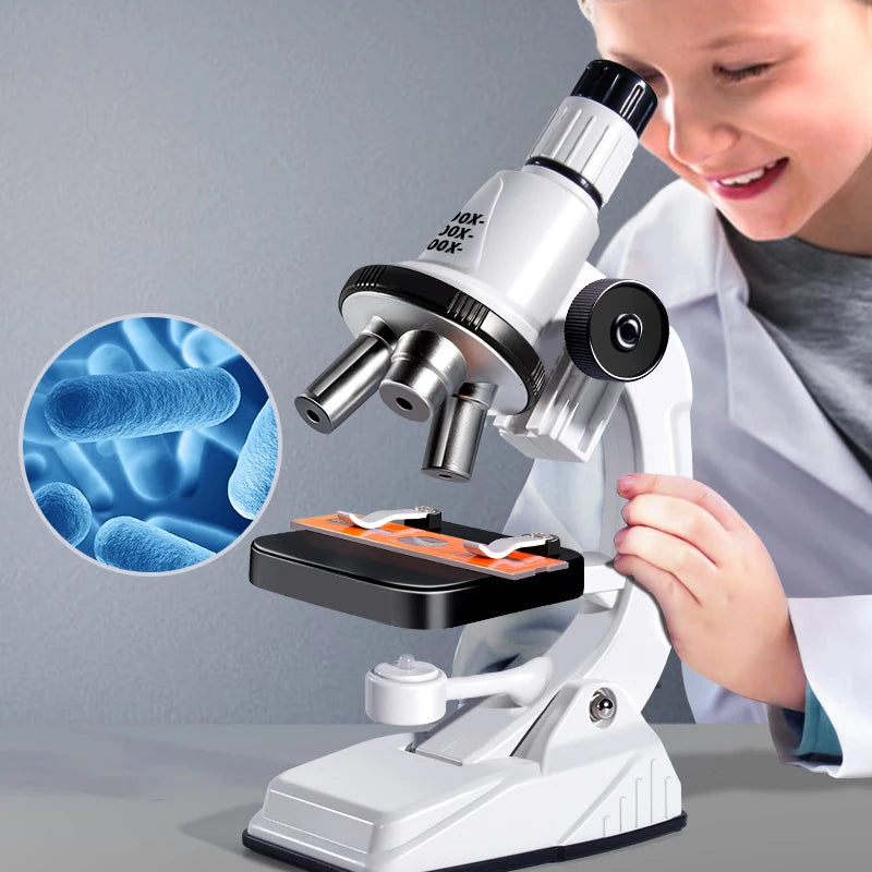 Kids Science Microscope Toy - Educational STEM Learning Kit for Children, Perfect Science Experiment Tool and Birthday Gift for 3 Years and Up