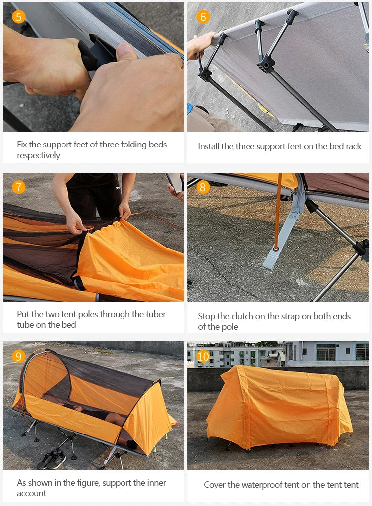 Multifunctional Lightweight Off-the-Ground Camping Tent with Bed for Fishing and Outdoor Adventures