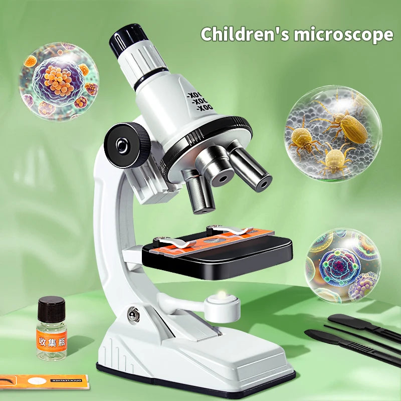 Kids Science Microscope Toy - Educational STEM Learning Kit for Children, Perfect Science Experiment Tool and Birthday Gift for 3 Years and Up