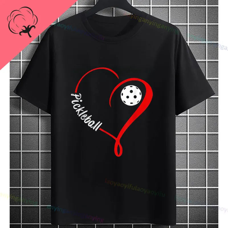 Pickleball Graphic T-Shirt – It Was in Funny Design Casual 100% Cotton Short Sleeve Tee for Sporty Style and Gift