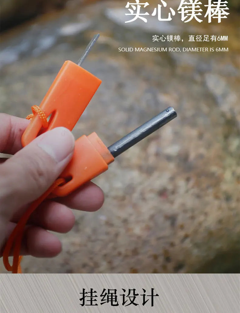 Survivor Emergency Flint for Wilderness Survival - Magnesium Strip Box with Scraper and Ignition Stick for Firearms