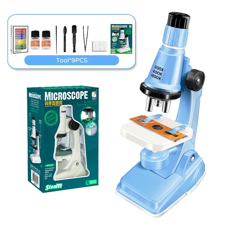 Kids Science Microscope Toy - Educational STEM Learning Kit for Children, Perfect Science Experiment Tool and Birthday Gift for 3 Years and Up