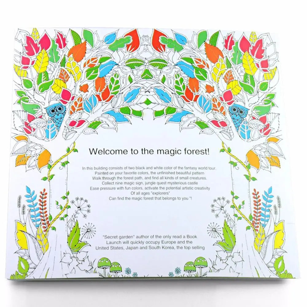 24 Pages Office School Kill Time English Edition Mixed Colouring Book Painting Graffiti Hand Painted Drawing Activities