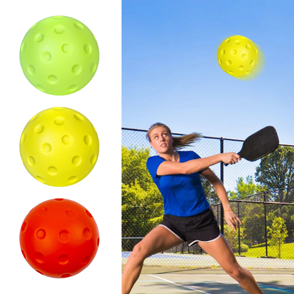 3PCS Silent Indoor Pickleball Balls 74mm for Quiet Warm-Up and Low Noise Practice