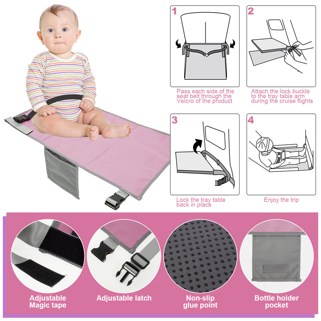 Kids Travel Airplane Bed Portable Children Pedals Beds Foot Leg Rest Hammock Baby Footrest Bed Toddler Airplane Seat Extender