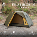 OneTigris Stella 4 Season Camping Tent for 1-2 Persons - Lightweight Double Layer, 3000mm Waterproof for Outdoor Hiking and Beach