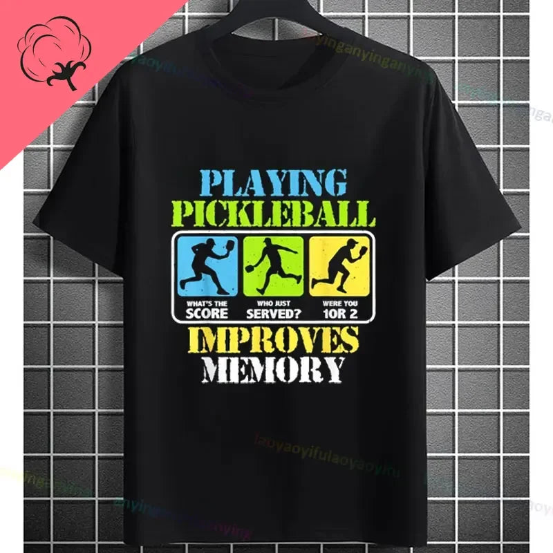Pickleball Graphic T-Shirt – It Was in Funny Design Casual 100% Cotton Short Sleeve Tee for Sporty Style and Gift