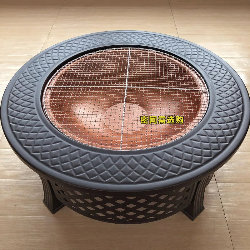 Outdoor Multifunctional fire pit BBQ Table and Charcoal Oven for Garden and Terrace Cooking