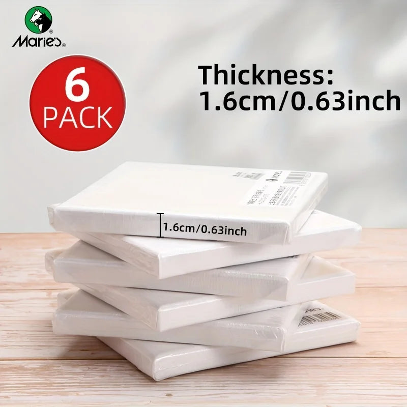 Square Canvas Boards for Painting - Mini Stretched White Blank for Acrylic, Oil, Drawing for Students, Artists, Adults