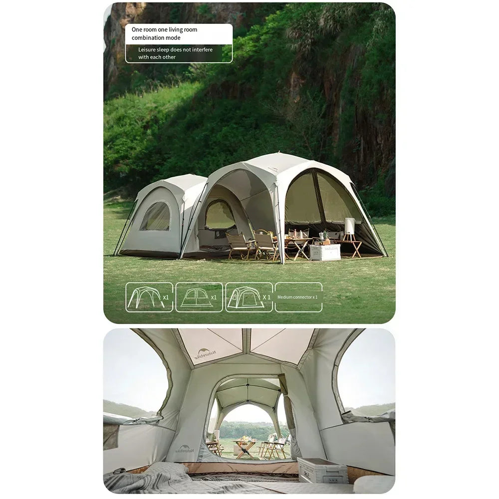 Ultralight Portable Camping Tent 150D Oxford Cloth with Silver Coating, UPF50+ Anti-UV Outdoor Tent for Beach & Fishing