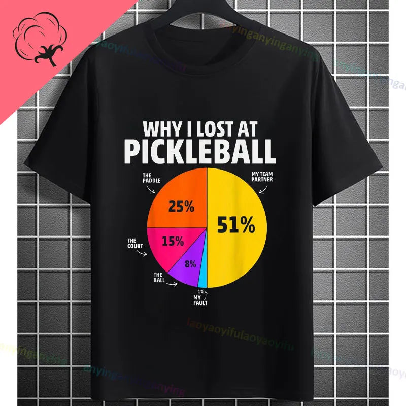 Pickleball Graphic T-Shirt – It Was in Funny Design Casual 100% Cotton Short Sleeve Tee for Sporty Style and Gift