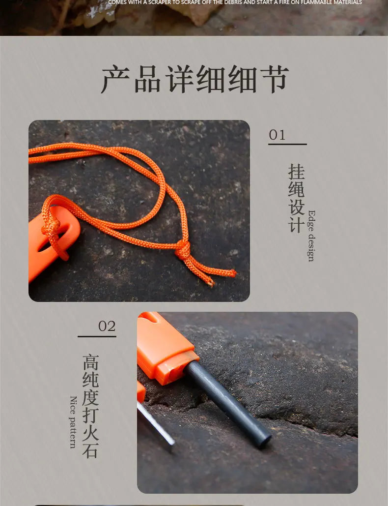 Survivor Emergency Flint for Wilderness Survival - Magnesium Strip Box with Scraper and Ignition Stick for Firearms