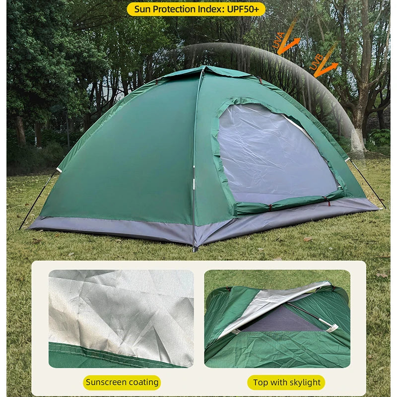 Outdoor Camping Tent - Hand-Built Rain and Sun Protection Hiking Tent for Couples and Children, Portable and Windproof