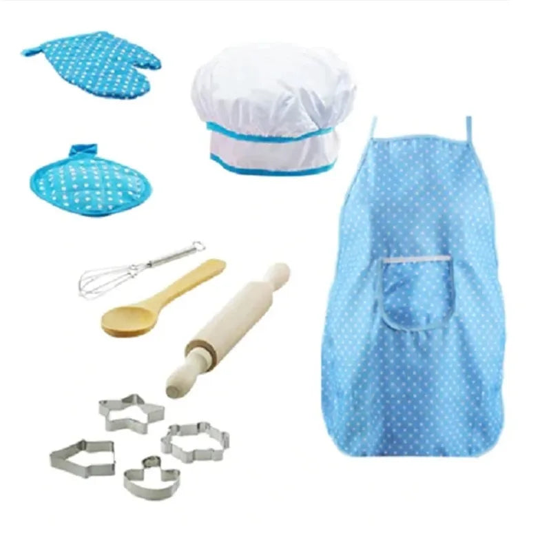 Play House Kitchen Toy Set for Girls - Cooking Utensils, Baking Tools, Cake Apron, and Chef Clothes for Children