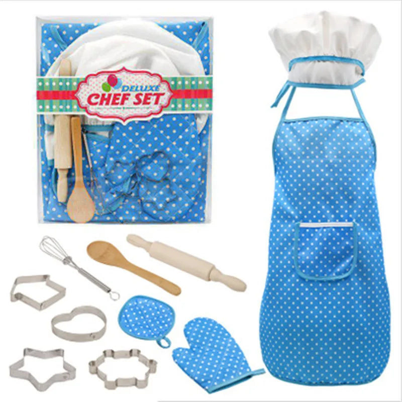 Play House Kitchen Toy Set for Girls - Cooking Utensils, Baking Tools, Cake Apron, and Chef Clothes for Children