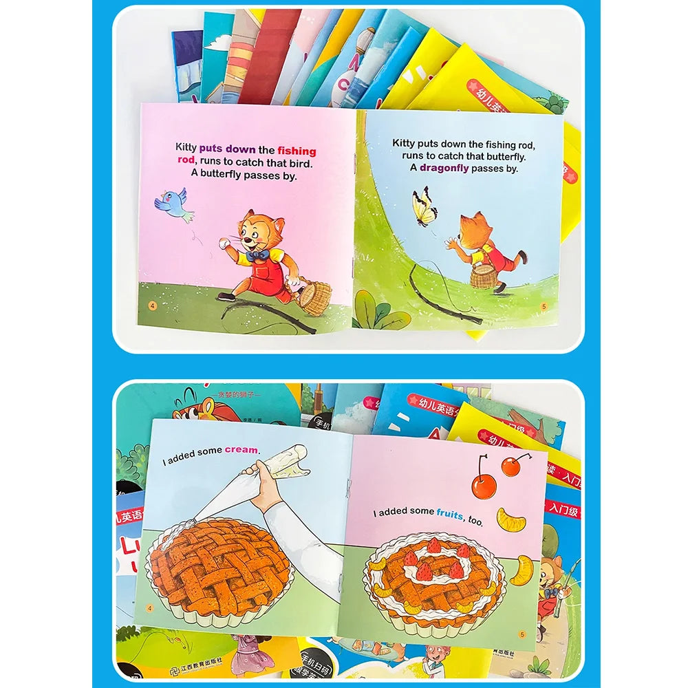 Kids 40 Pocket Books Set English Words Learning Book Bedtime Reading Enlightenment of Early Childhood Teaching Aids Montessori