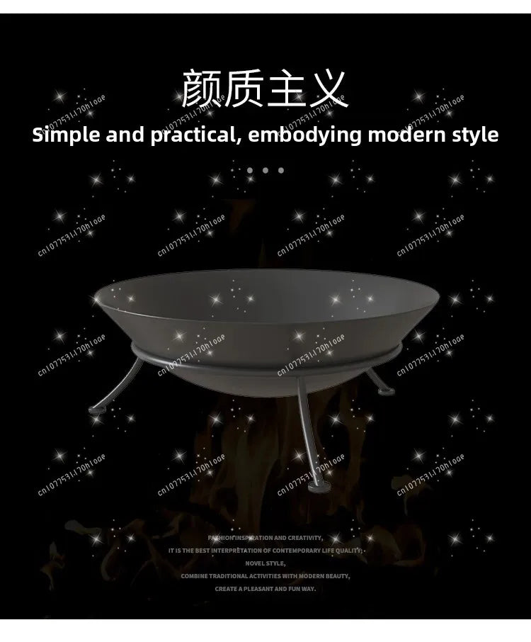 Charcoal Fire Stand 47/60cm - Wrought Iron Portable Indoor Outdoor Brazier Bonfire Stand