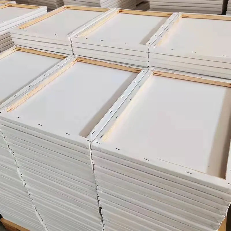 5pcs White Blank Artist Canvas Boards for Oil Painting, Acrylic, Watercolor with Wooden Frame