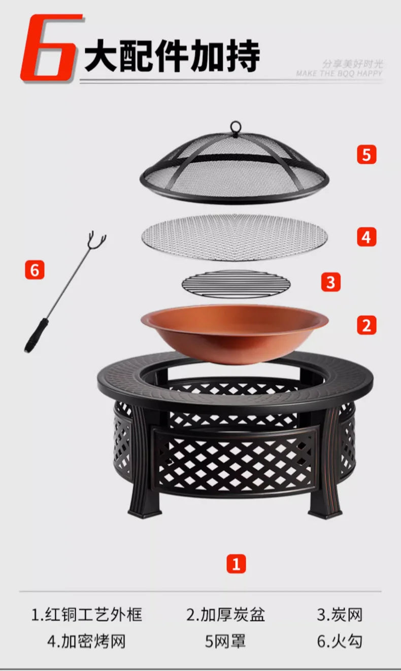 Brazier Grill Stand Stove for Household Tea, Barbecue, Heat, Fire Pits - Garden Camping Equipment & Party Cooking Supplies 2025