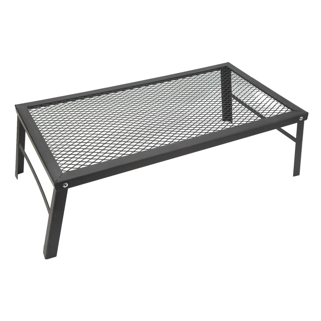 Folding Camp Fire Rack - Heavy Duty Iron Portable Grill for Outdoor Barbecue Cooking