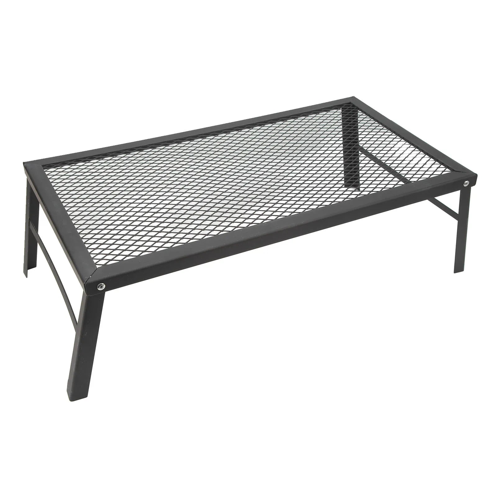 Folding Camp Fire Rack - Heavy Duty Iron Portable Grill for Outdoor Barbecue Cooking