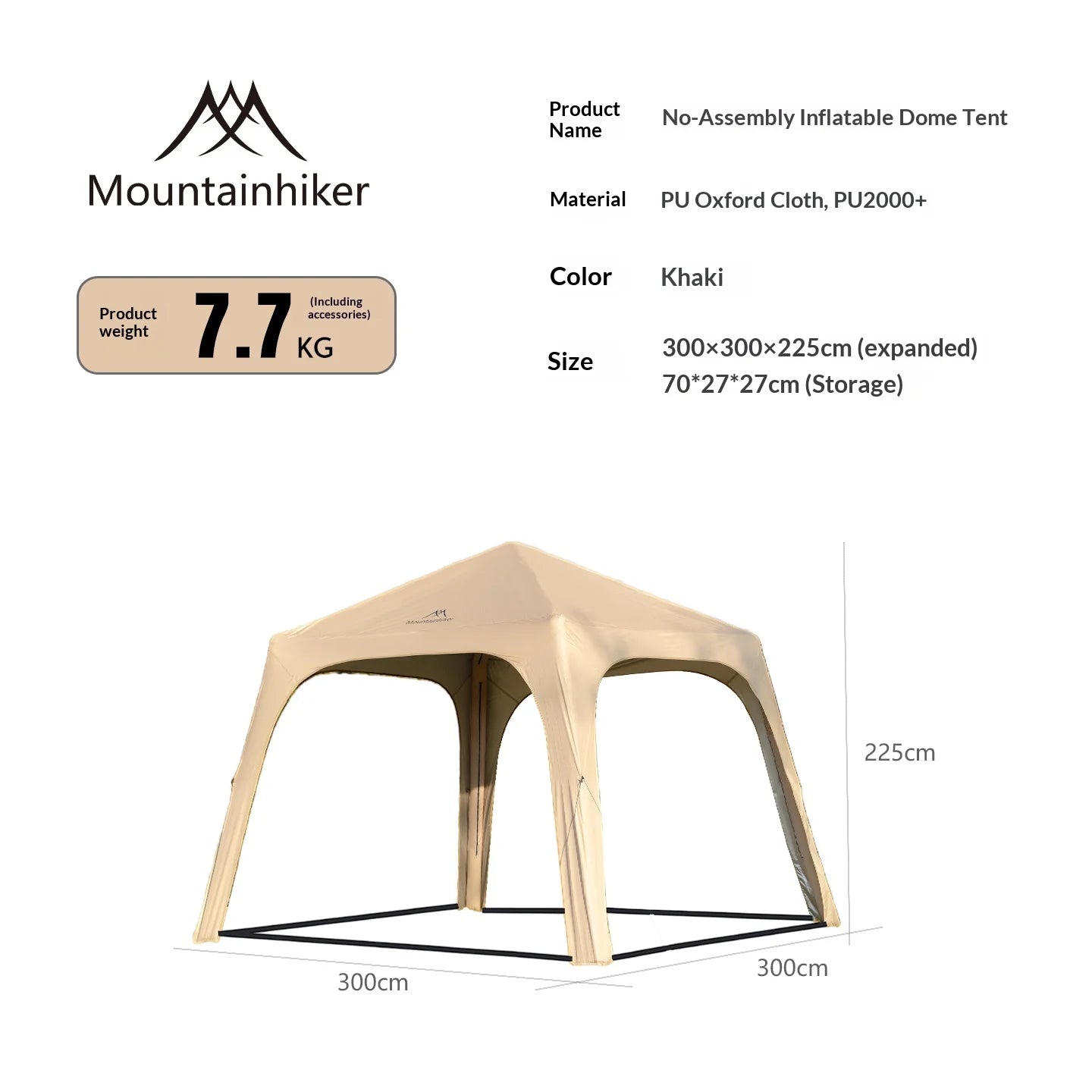 Inflatable Camping Tent for 4-6 People - Easy Set Up All-Season Outdoor Dome Tent 2000+ Model