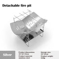 Portable Stainless Steel Fire Pit - Foldable Wood Burning Stove Mini BBQ Rack for Outdoor Camping