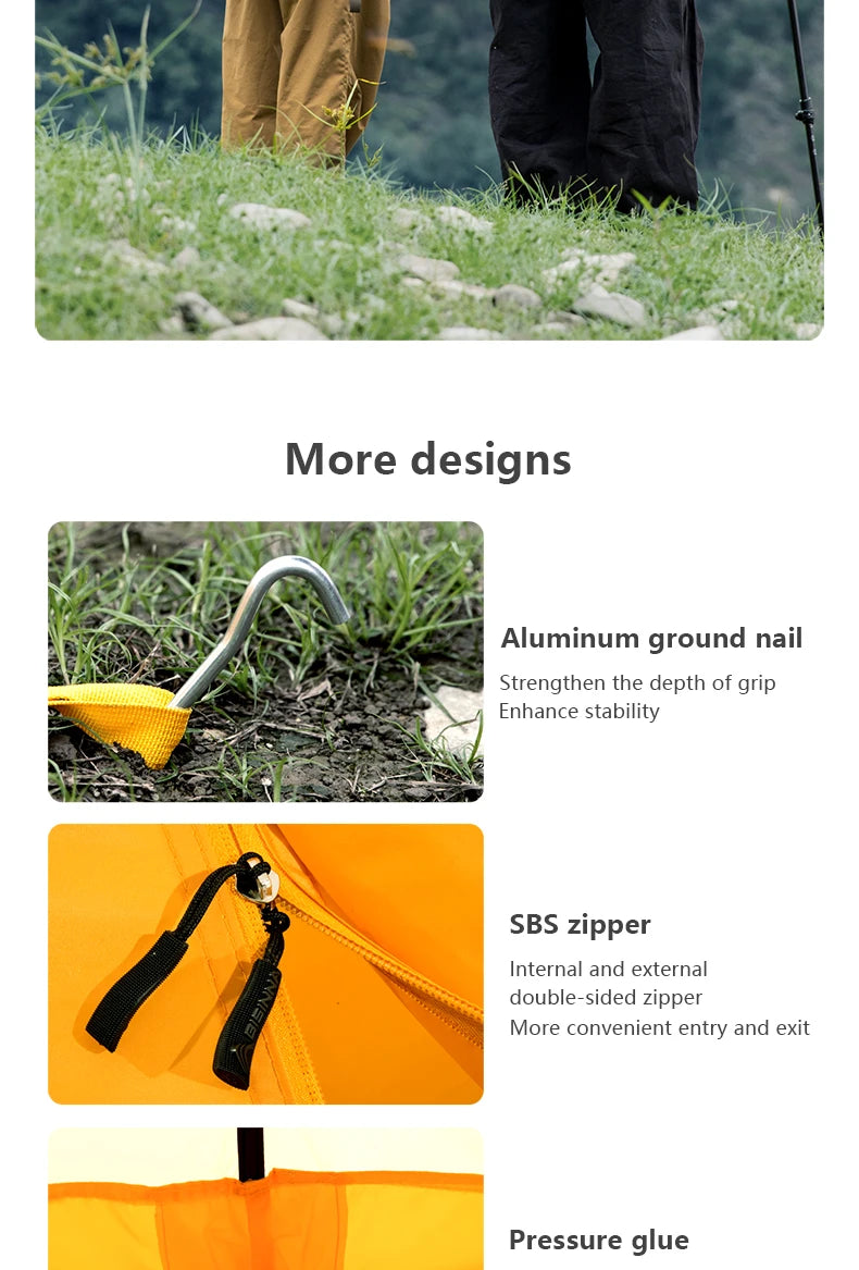 4 Season Camping Tent for 2 People - Double Layer Waterproof Backpacking Tent with Snow Skirt and Aluminum Poles for Hiking and Picnic