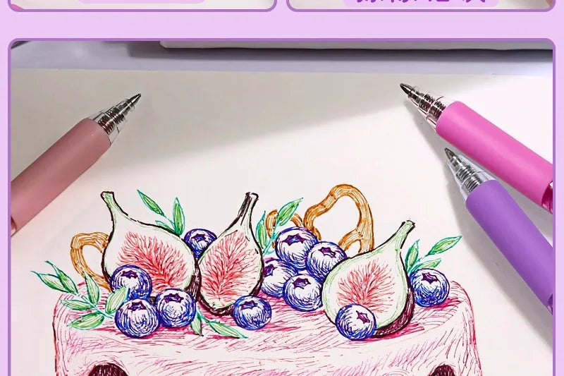 SHANDS 36/12 Colors Clickable Erasable Gel Pens 0.7mm for Kids Drawing Sketching Quick Dry Stationery Supplies
