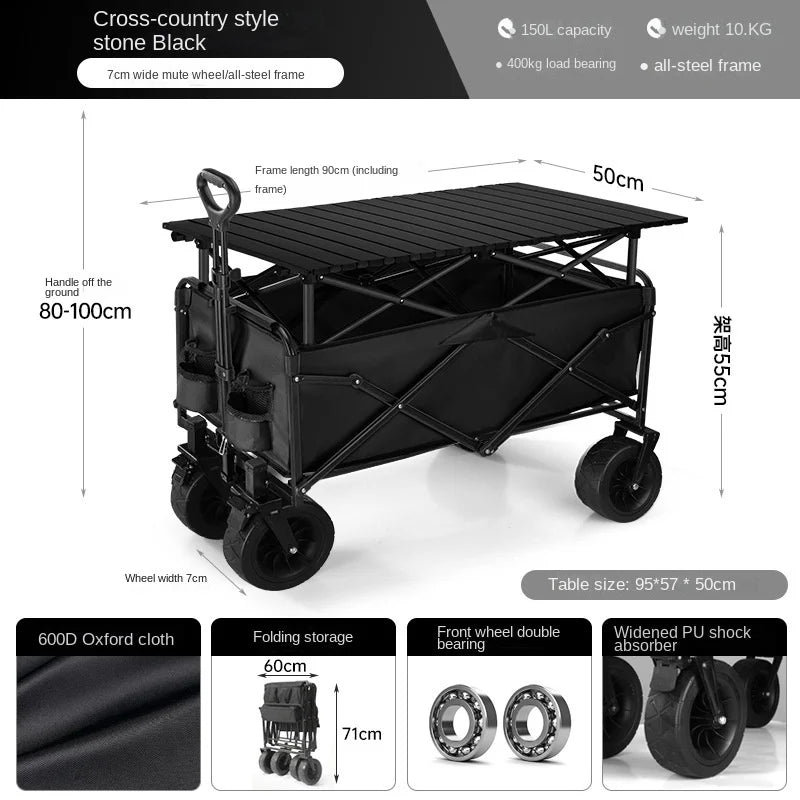 K-star Outdoor Camping Cart for Kids - Foldable Off-Road Wheel Cart for 2024, Ideal for Small Adventures
