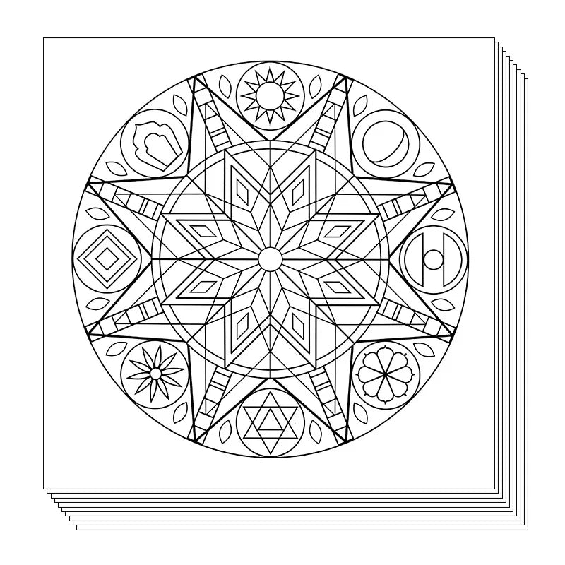 24 Page Mandala Coloring Book for Adults – Stress Relief with Graffiti Art Designs