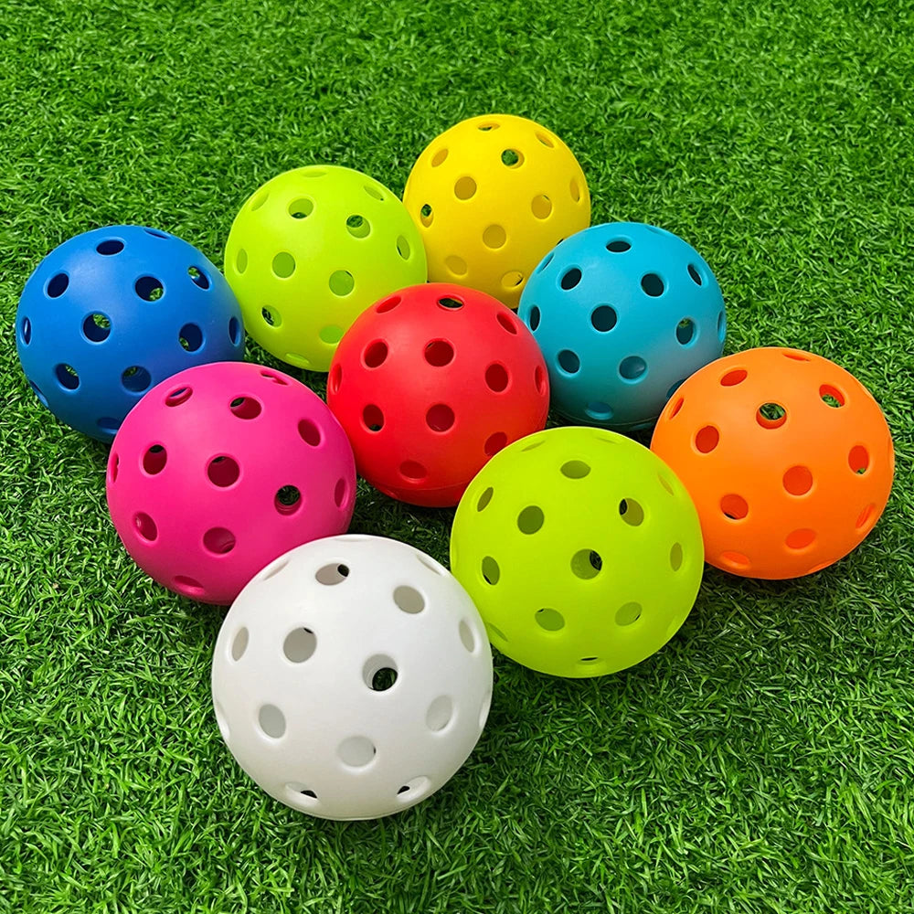 12pcs 74MM Durable Outdoor Pickleballs with 40 Holes - 26g Competition Pickleball Packs