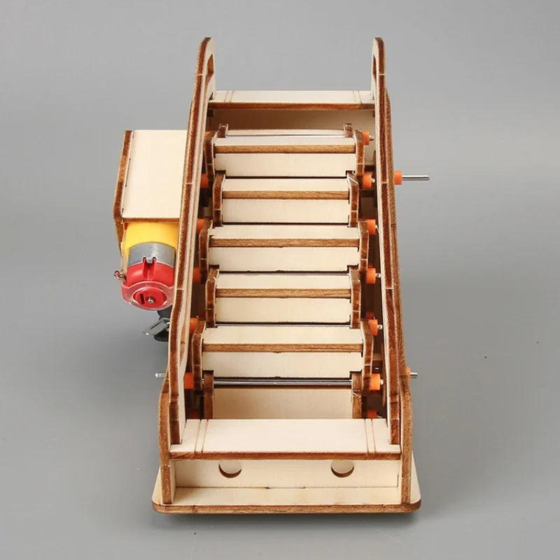 3D Wooden Mechanical Escalator DIY Puzzle Science Experiment Educational Toy Model
