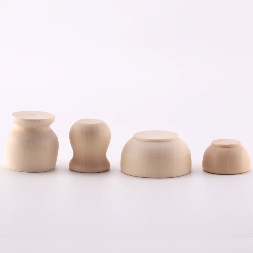 Children's Mini Wooden Play Kitchen Tableware Set - Solid Wood Bowls, Cups, and Creative Painted Ornaments