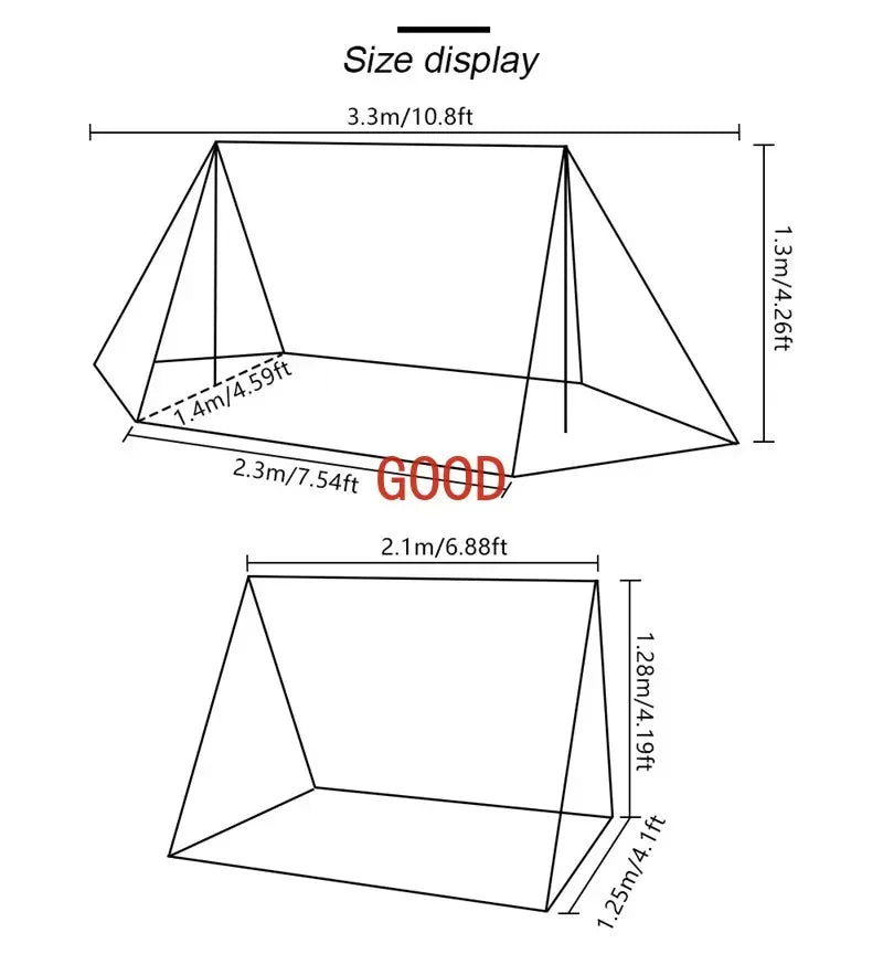 Bushcraft Baker Style Tent for Outdoor Camping - Multifunctional Woodland Shelter for 2 Persons