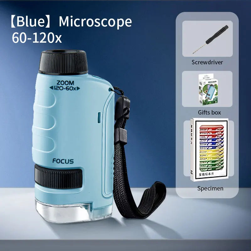 Kids Science Microscope Toy - Educational STEM Learning Kit for Children, Perfect Science Experiment Tool and Birthday Gift for 3 Years and Up