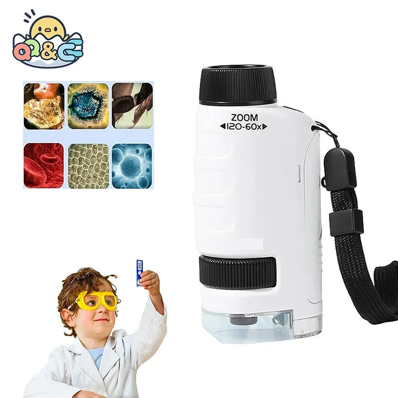 HD Student Science Microscope with Phone Adapter & Wireless LED | STEM Educational Tool for Teens & Home Biology Lab