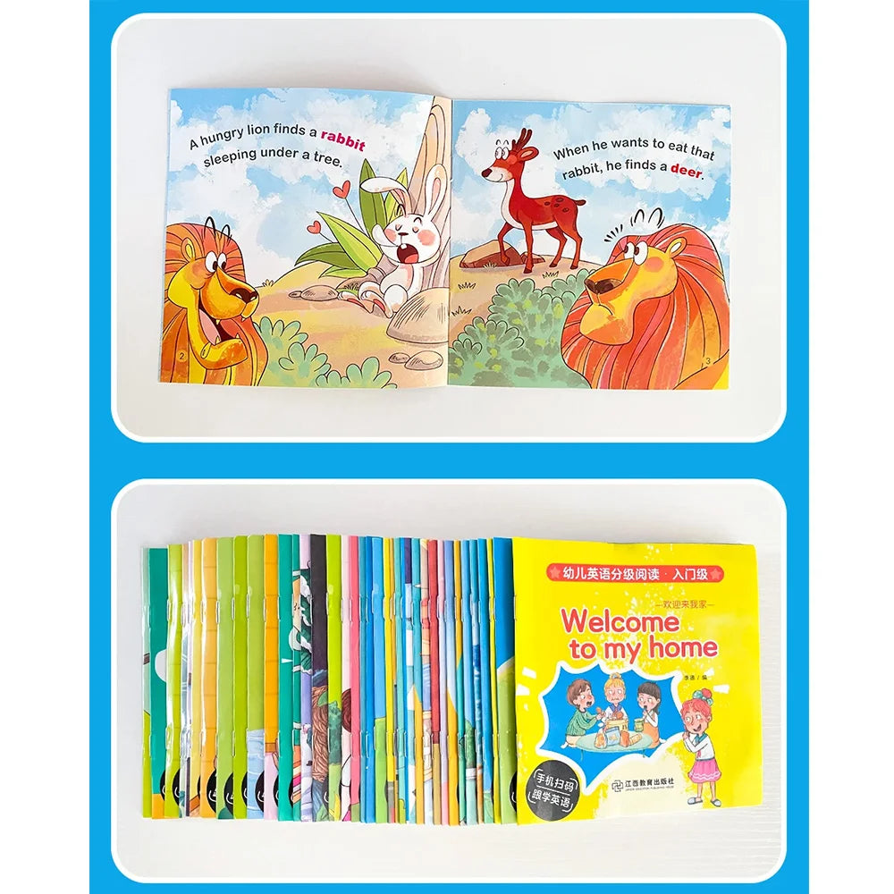 Kids 40 Pocket Books Set English Words Learning Book Bedtime Reading Enlightenment of Early Childhood Teaching Aids Montessori