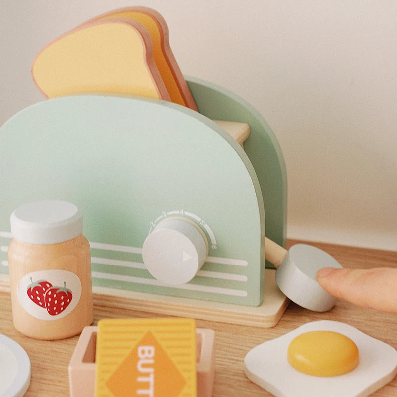 Bread Machine Kid's Wooden Kitchen Playset - Educational Role Play Toy for Children - Perfect Christmas Gift