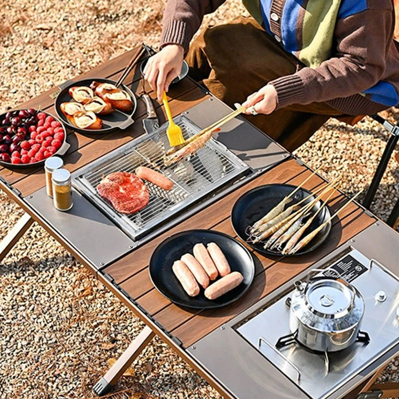 WESTTUNE IGT Portable Barbecue Grill - Stainless Steel Folding Charcoal Grill for Camping and Picnic