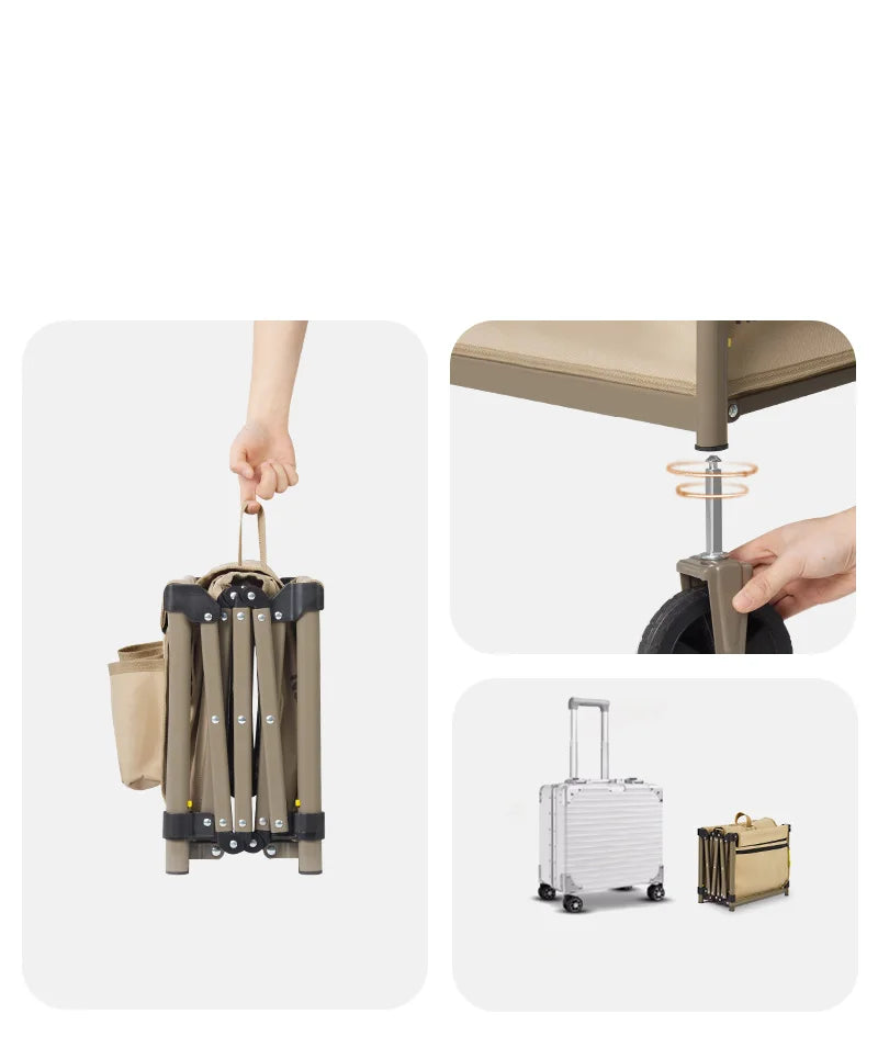 Naturehike Folding Cart Outdoor Camping Trolley 110L Large Capacity for Family Travel, Gardening, Beach Trips, and Shopping