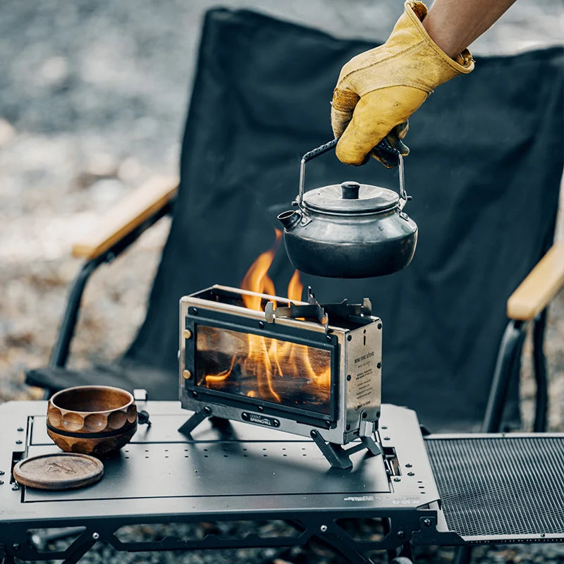Goout Springhill Mini Fire Pit - Compact Portable Folding Tabletop Camping Firewood Stove