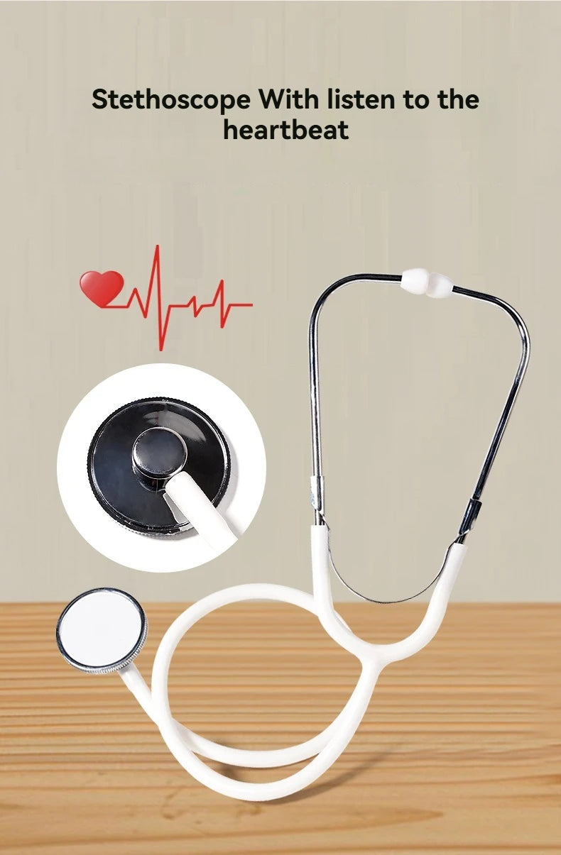 Children's Medical Play Set - Doctor and Nurse Simulation Kit with Stethoscopes, Syringes, and Wooden Figurines