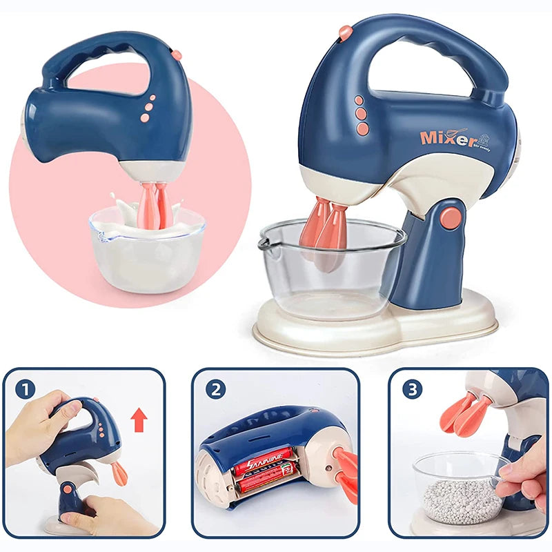 Kids Kitchen Playset - Pretend Play House Simulation Appliances Set with Juicer, Mixer, Vacuum, and Toaster for Educational Fun