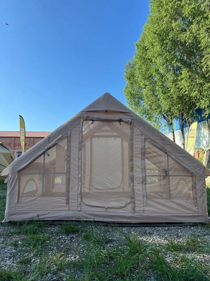 Oxford Cloth Portable Camping Tent - Quick Automatic Opening Inflatable Tent with Rainproof and Sun Protection Features