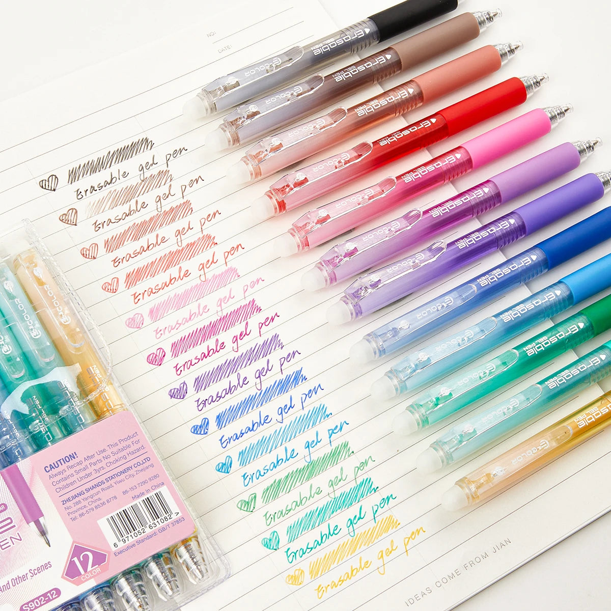 12/24/36-Pack Erasable Rainbow Gel Pens Set - 0.7mm Fine Tip Color Pens for Journaling, Drawing, DIY Projects & Back to School Essentials, Halloween Fun