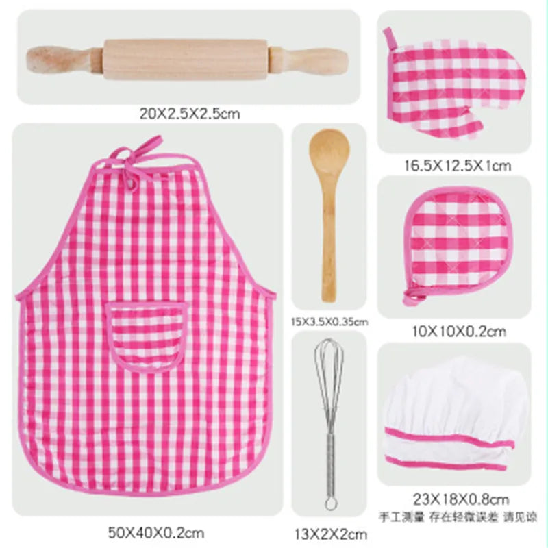 Play House Kitchen Toy Set for Girls - Cooking Utensils, Baking Tools, Cake Apron, and Chef Clothes for Children