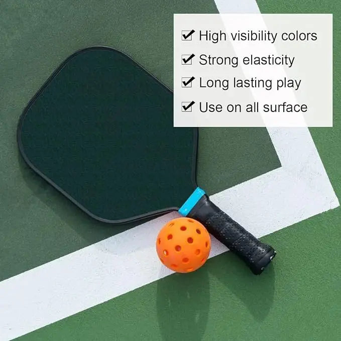 12pcs 74MM Durable Outdoor Pickleballs with 40 Holes - 26g Competition Pickleball Packs