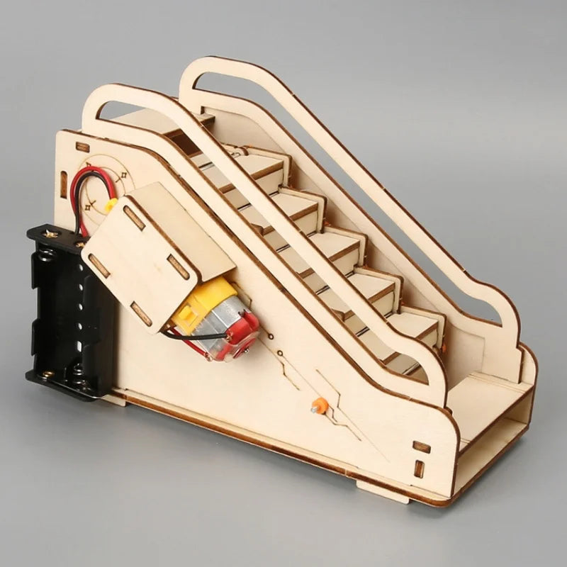 3D Wooden Mechanical Escalator DIY Puzzle Science Experiment Educational Toy Model