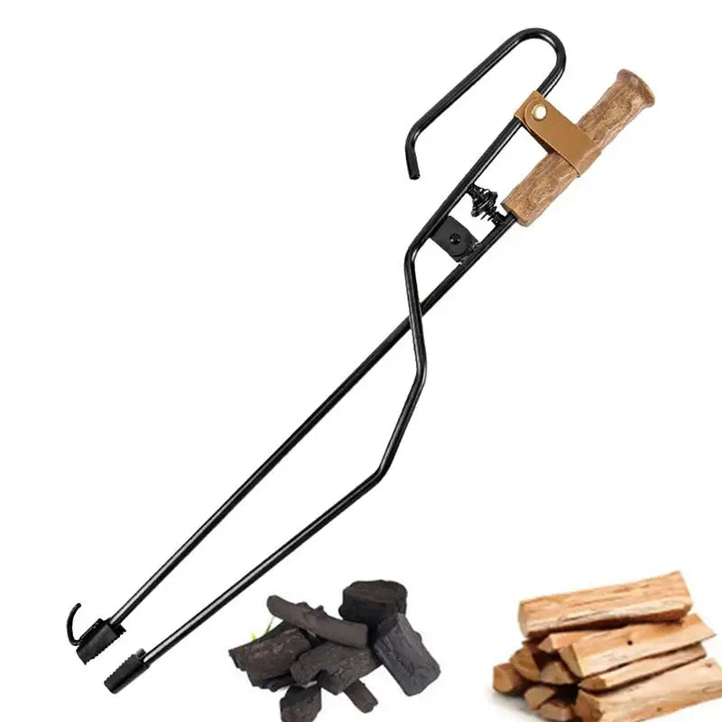 Log Grabber and Fire Tongs - Multifunctional Fire Pit Tools for Easy Log Handling and Fireplace Use